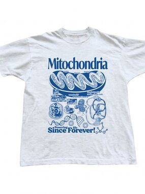 Gildan Mitochondria Graphic Tee - White with Blue Print